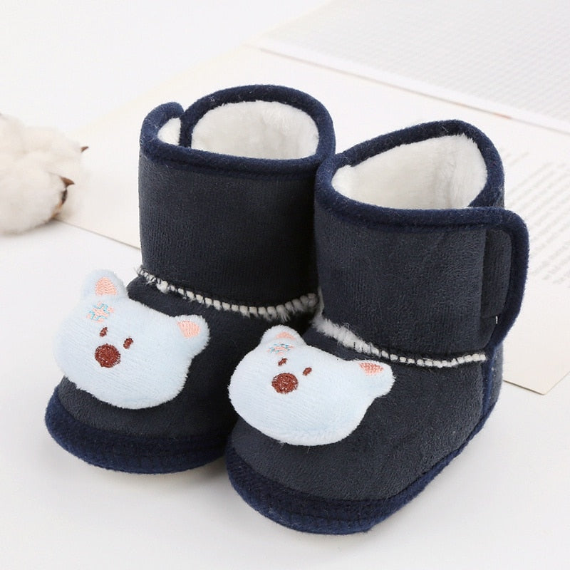 Bottines neige peluche pour nouveau-né
