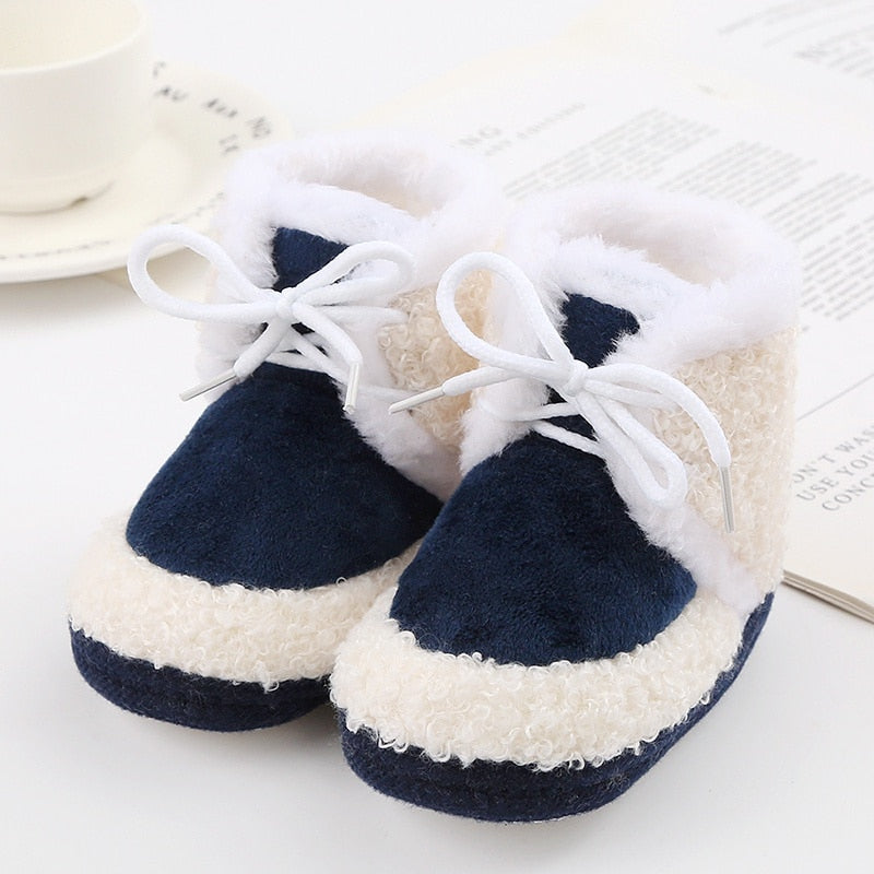 Bottines neige peluche pour nouveau-né
