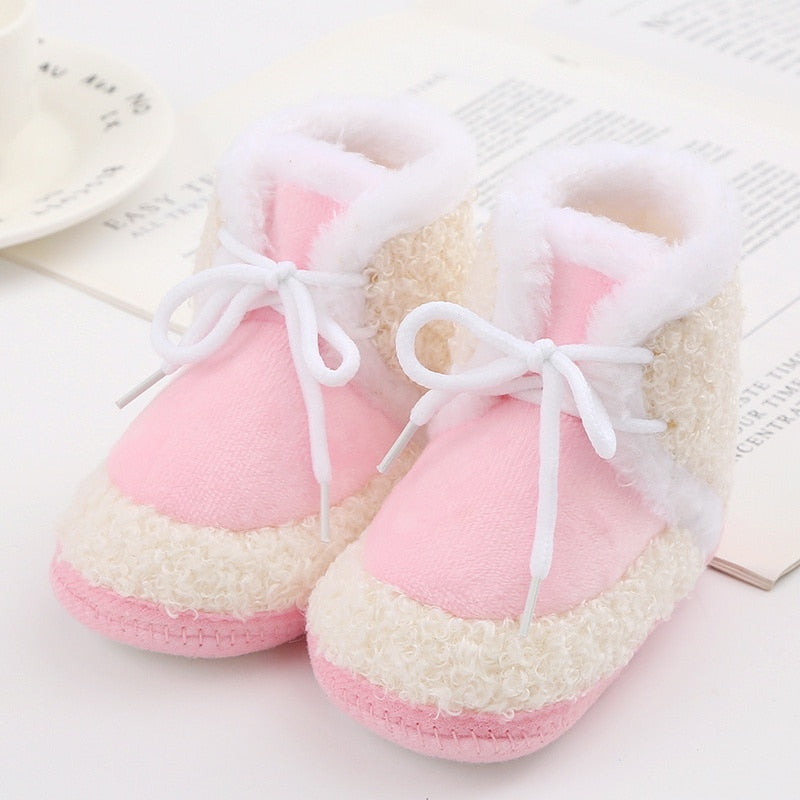 Bottines neige peluche pour nouveau-né