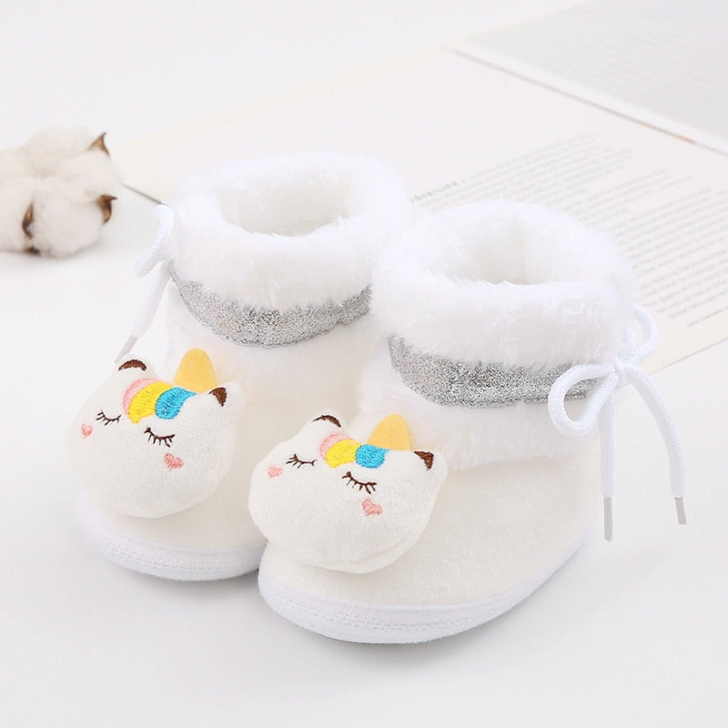 Bottines neige peluche pour nouveau-né