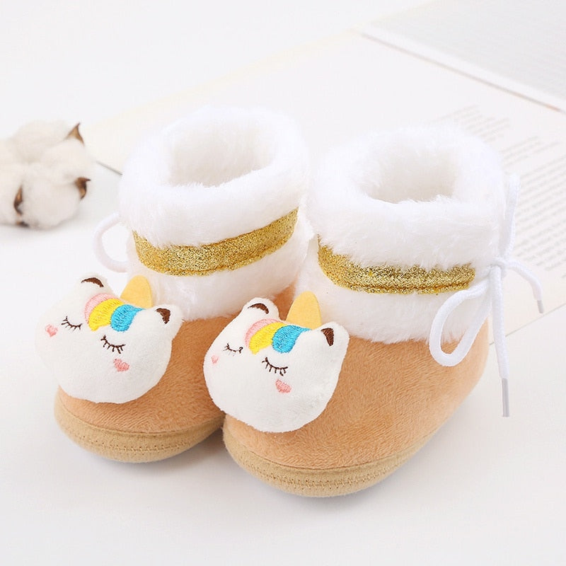 Bottines neige peluche pour nouveau-né