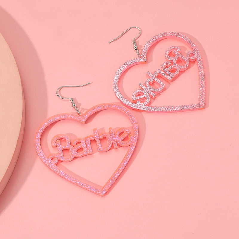 Boucles d'oreilles Barbie roses