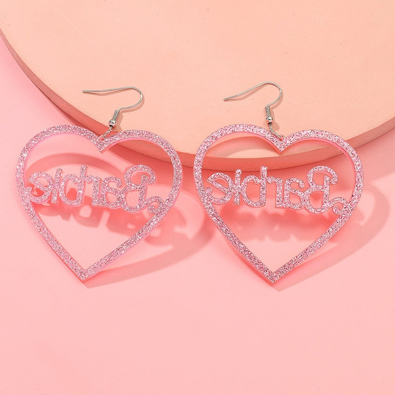 Boucles d'oreilles Barbie roses