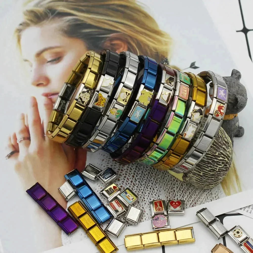 Bracelet à breloques en acier inoxydable