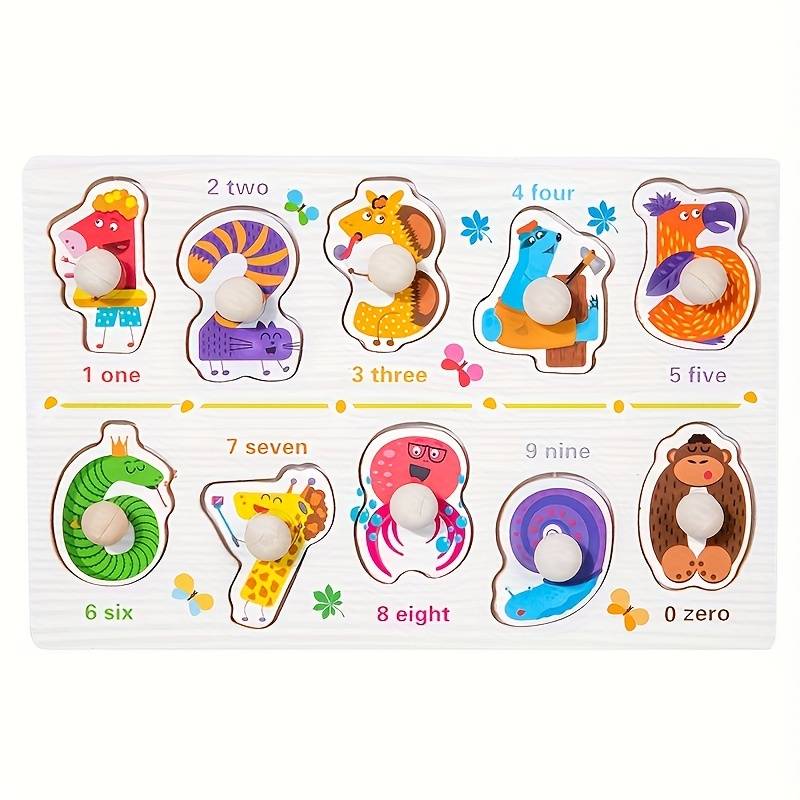 Puzzle en Bois pour Apprendre les Chiffres en Anglais