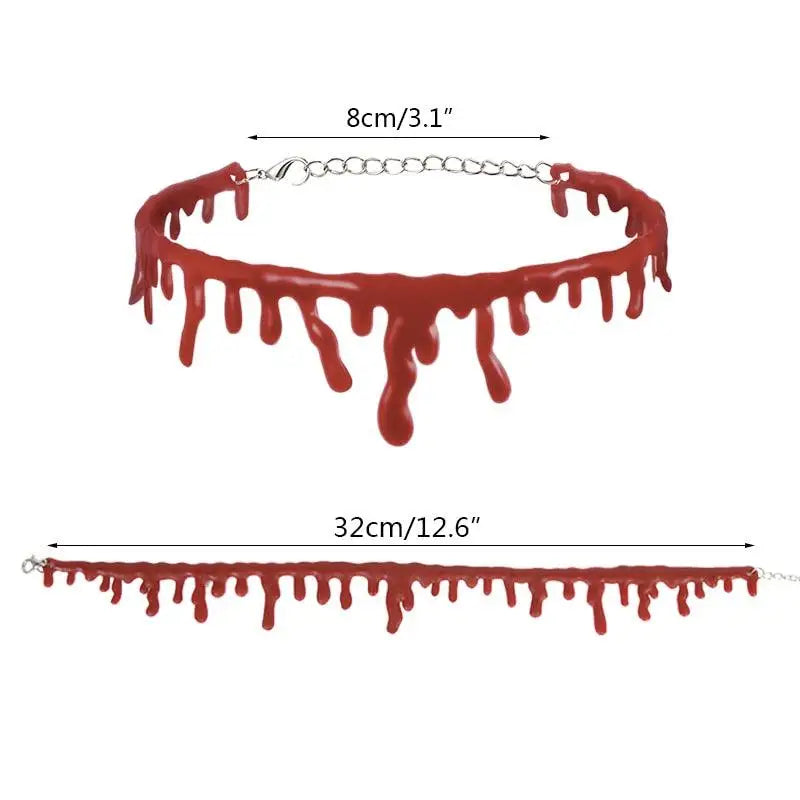 Collier ras du cou de sang Horreur