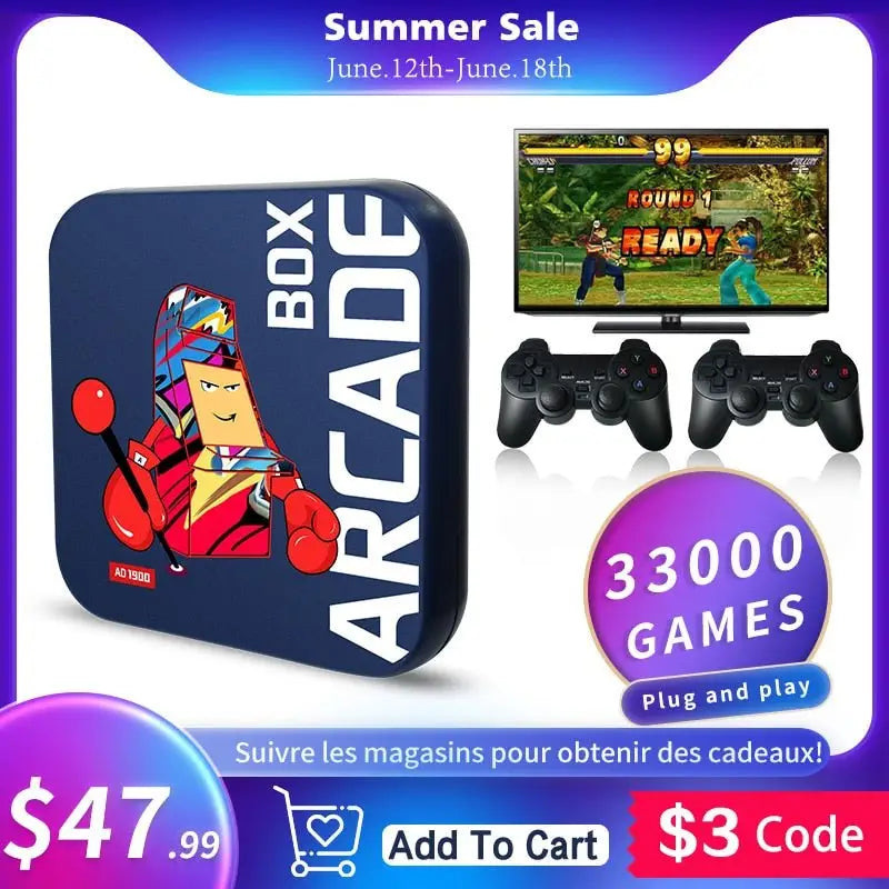 Console de jeu vidéo 4K avec émulateur 33000 Jeux