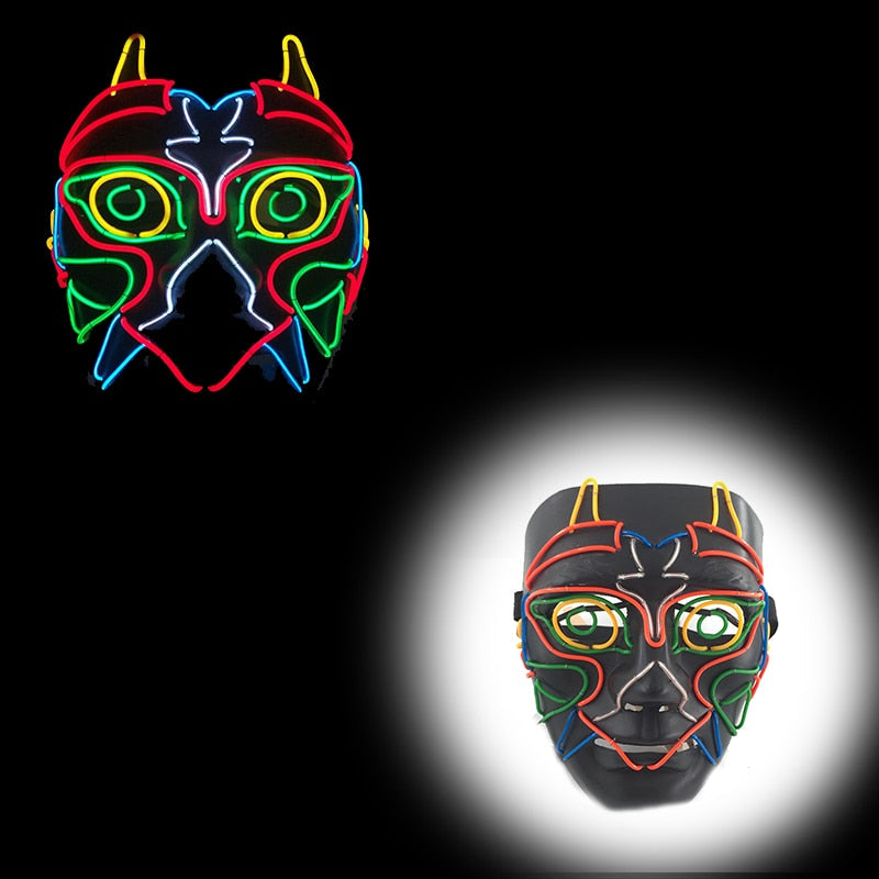 Masque Halloween LED Néon