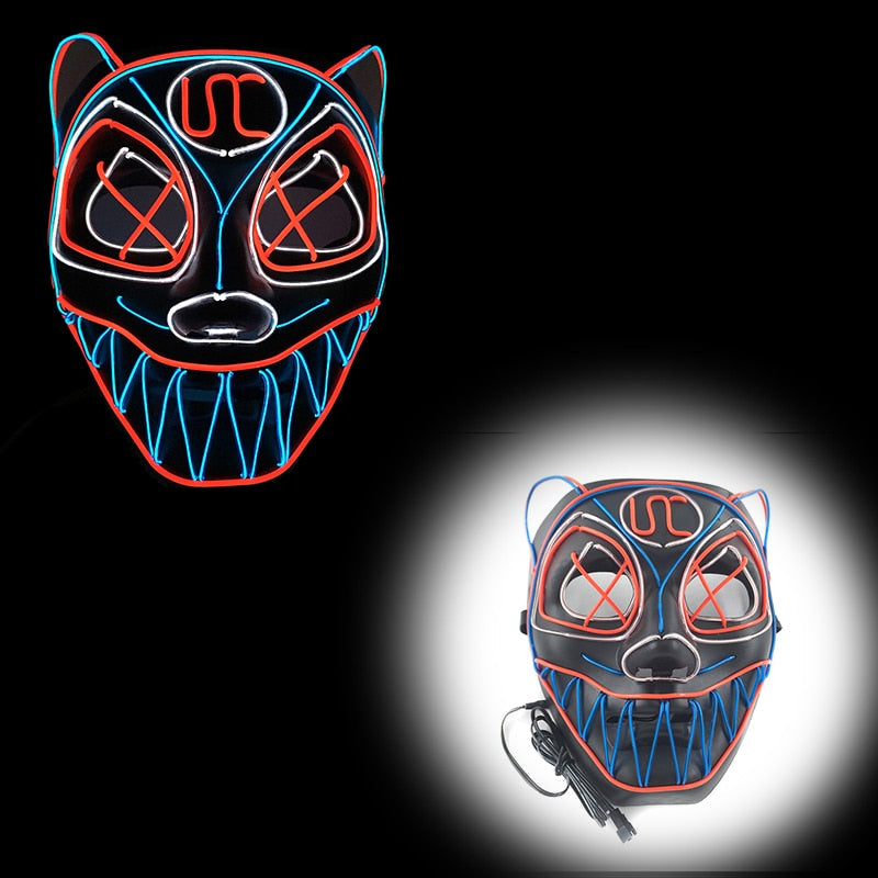 Masque Halloween LED Néon