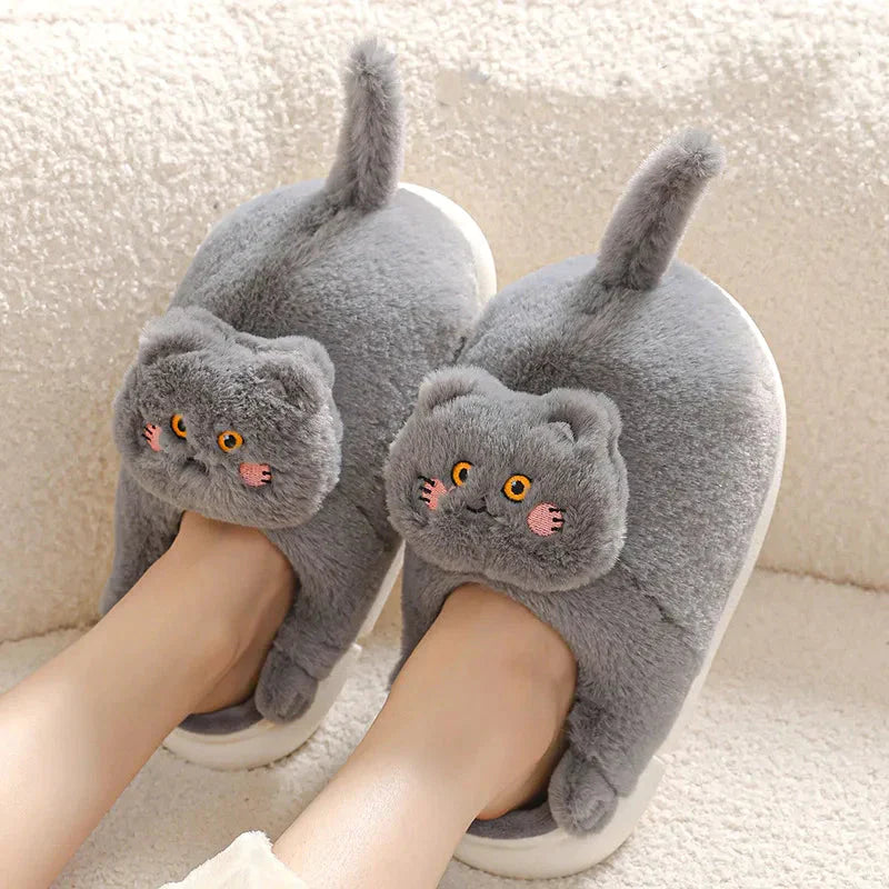 Pantoufles Chats Mignons Peluche