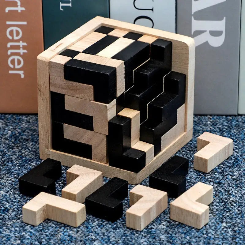 Puzzle Cube Bois 3D Créatif