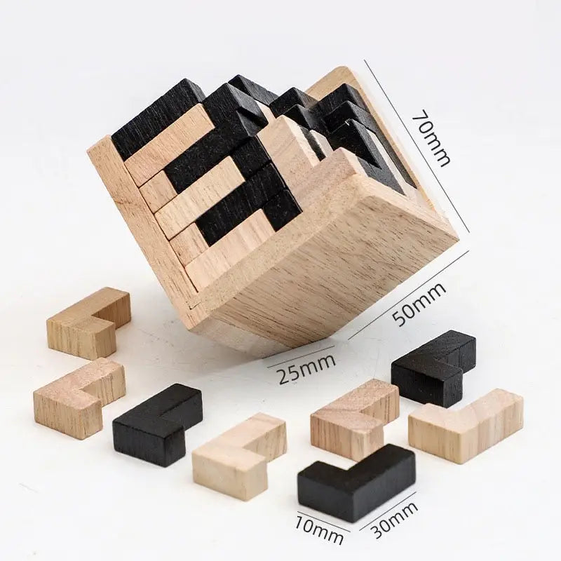 Puzzle Cube Bois 3D Créatif