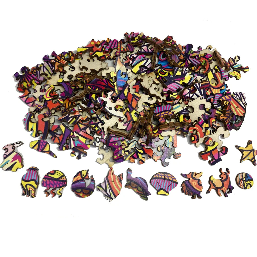 Puzzle en bois Famille de renards