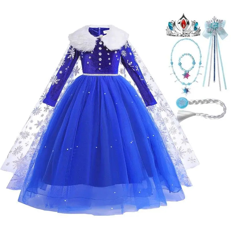 Robe Bleue de princesse Elsa