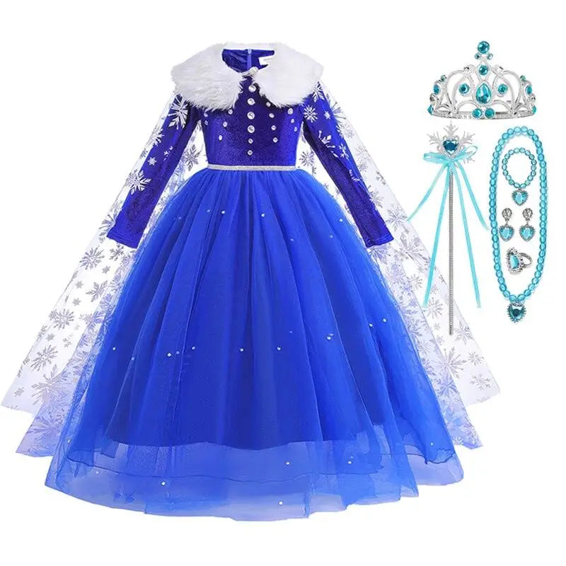 Robe Bleue de princesse Elsa