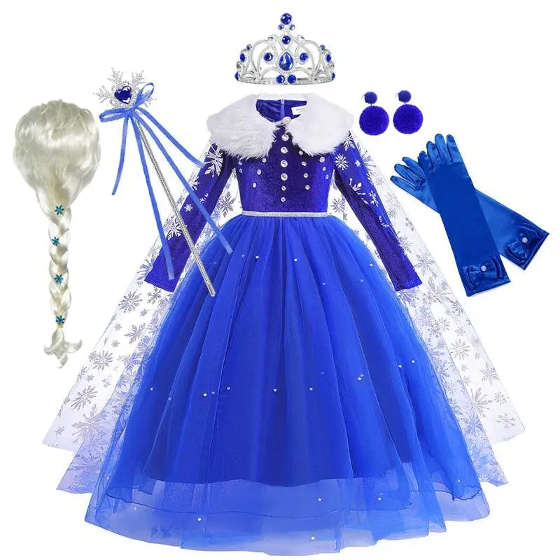 Robe Bleue de princesse Elsa