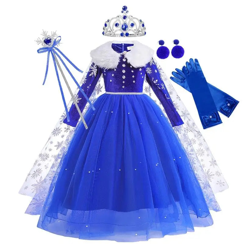 Robe Bleue de princesse Elsa