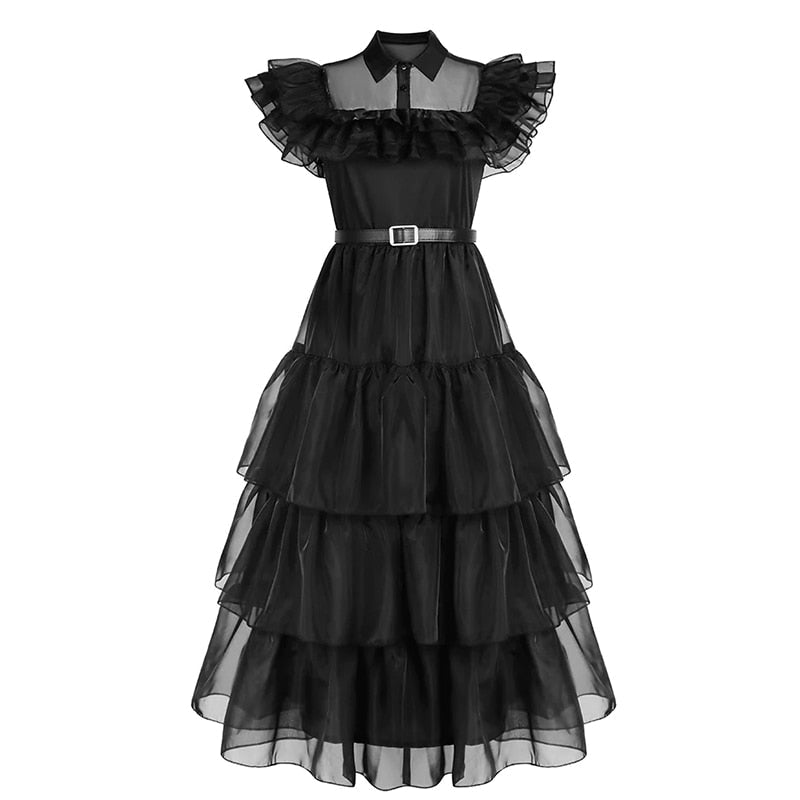 Robe Cosplay Série Mercredi Addams