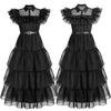 Robe Cosplay Série Mercredi Addams