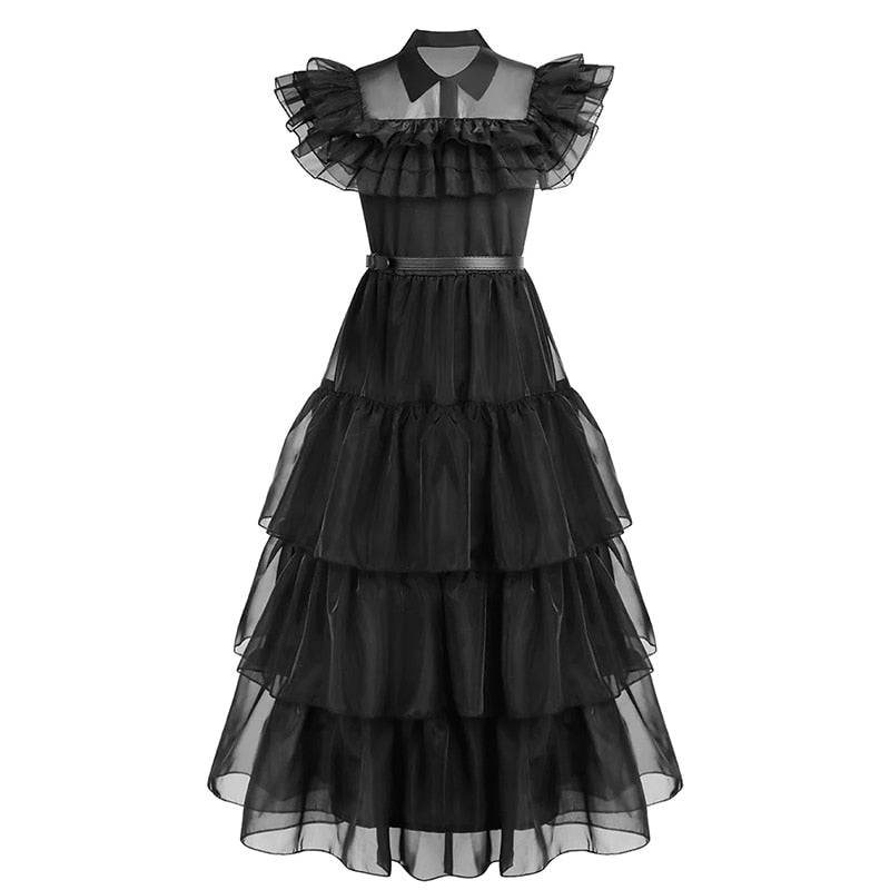Robe Cosplay Série Mercredi Addams