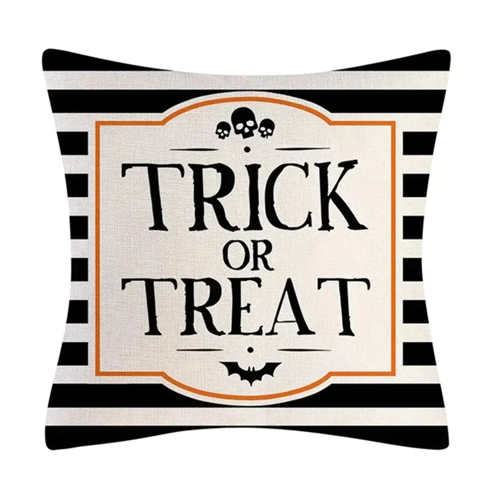Taie coussin en lin décoration canapé Halloween