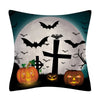 Taie coussin en lin décoration canapé Halloween