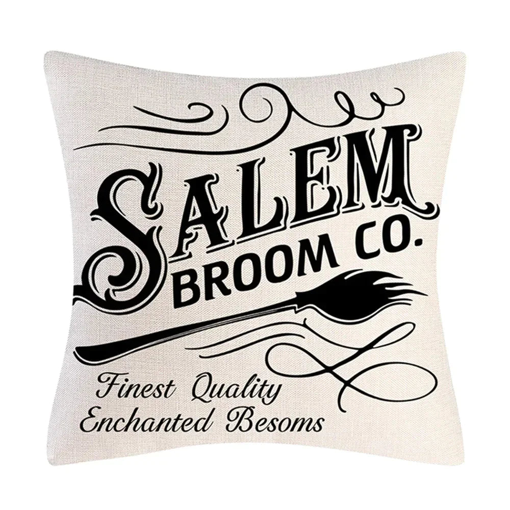 Taie coussin en lin décoration canapé Halloween