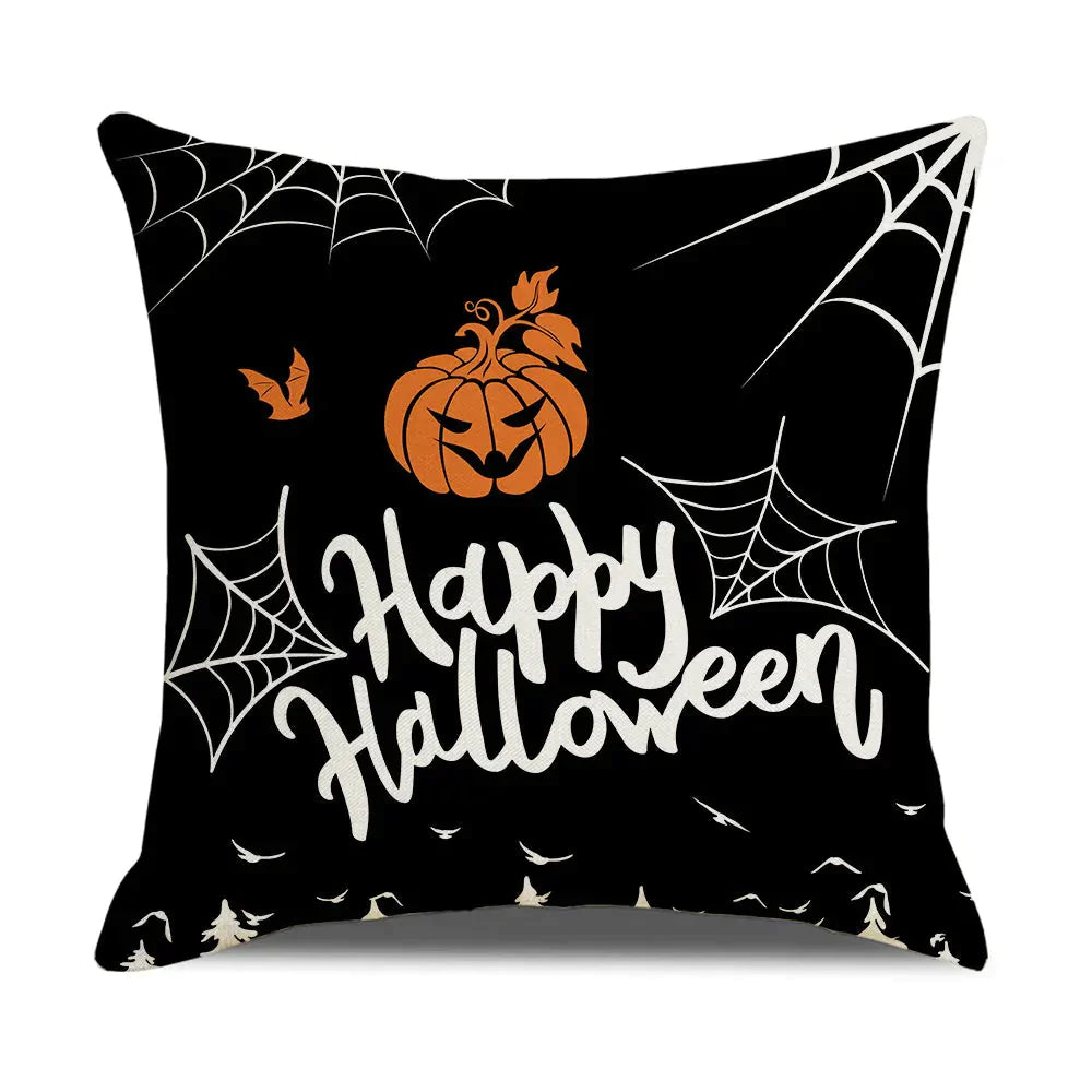 Taie coussin en lin décoration canapé Halloween