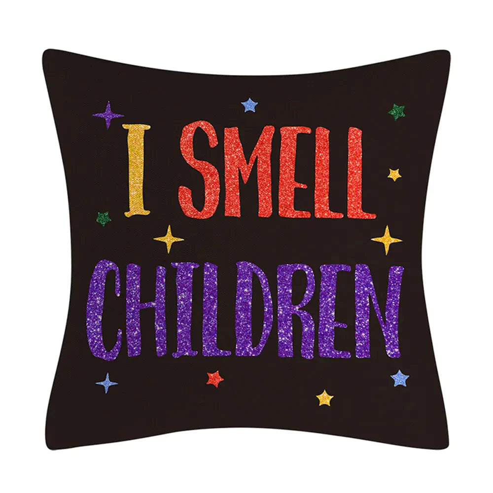 Taie coussin en lin décoration canapé Halloween