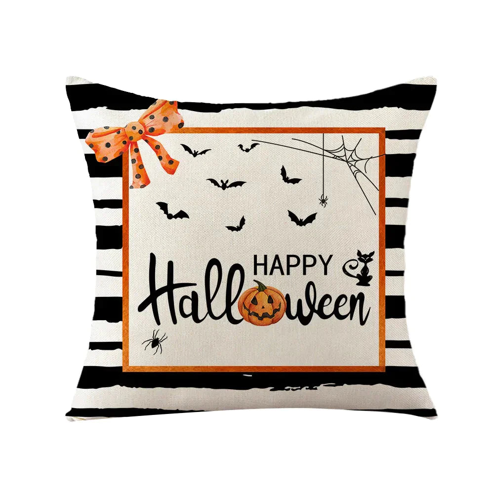 Taie coussin en lin décoration canapé Halloween