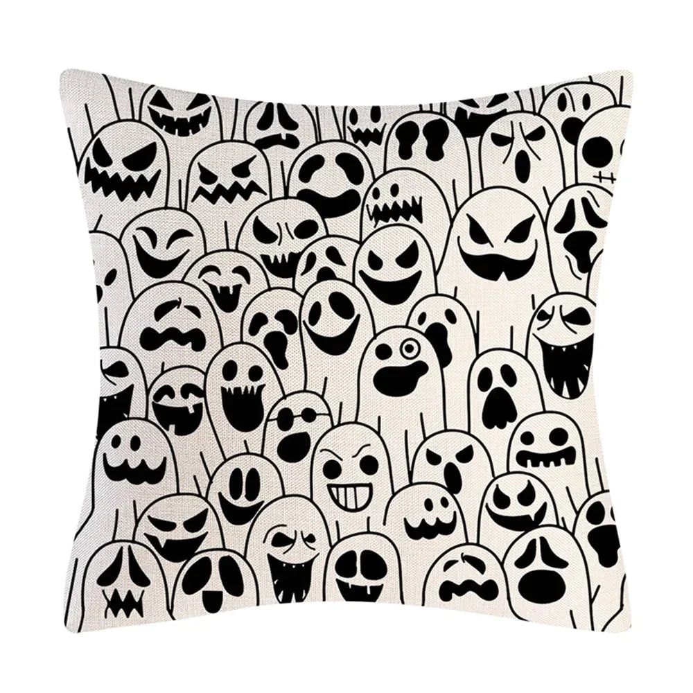 Taie coussin en lin décoration canapé Halloween