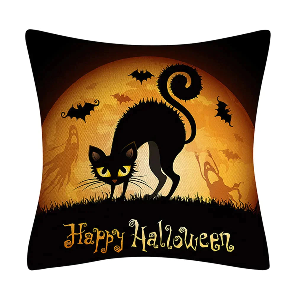 Taie coussin en lin décoration canapé Halloween