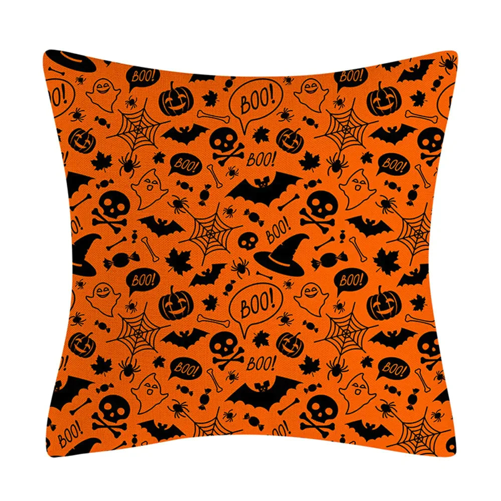 Taie coussin en lin décoration canapé Halloween