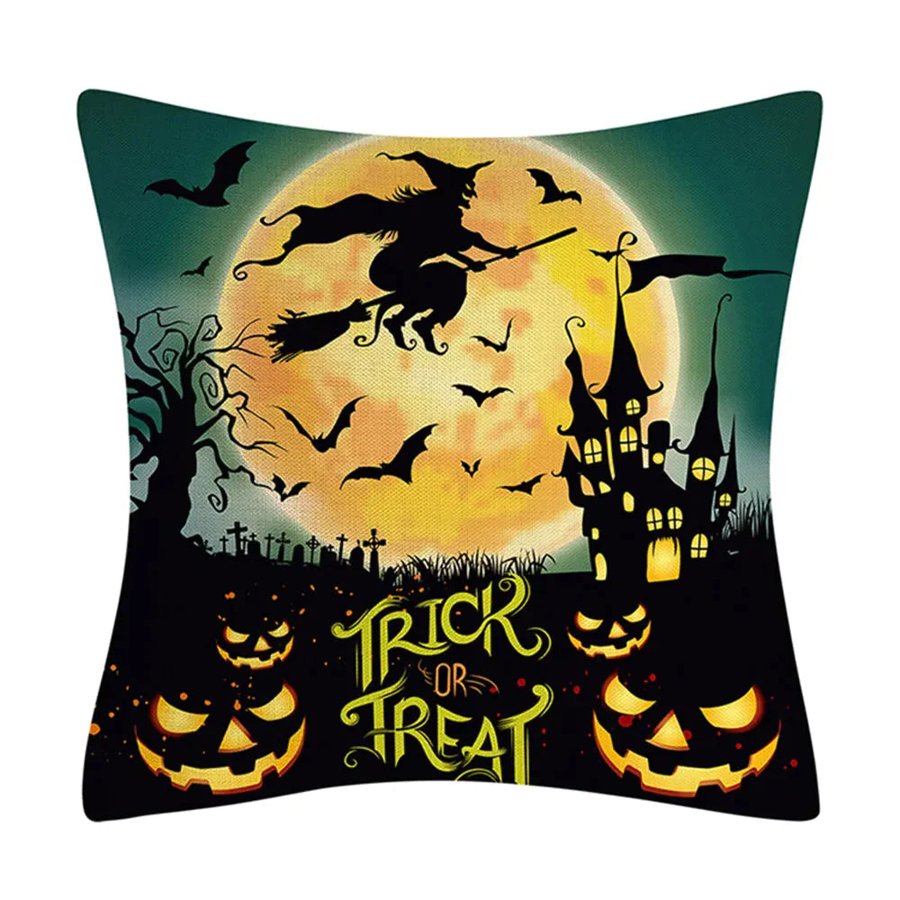 Taie coussin en lin décoration canapé Halloween