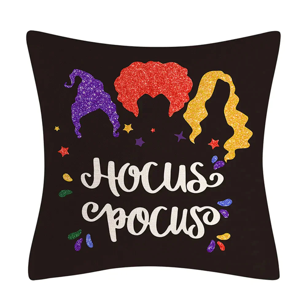 Taie coussin en lin décoration canapé Halloween