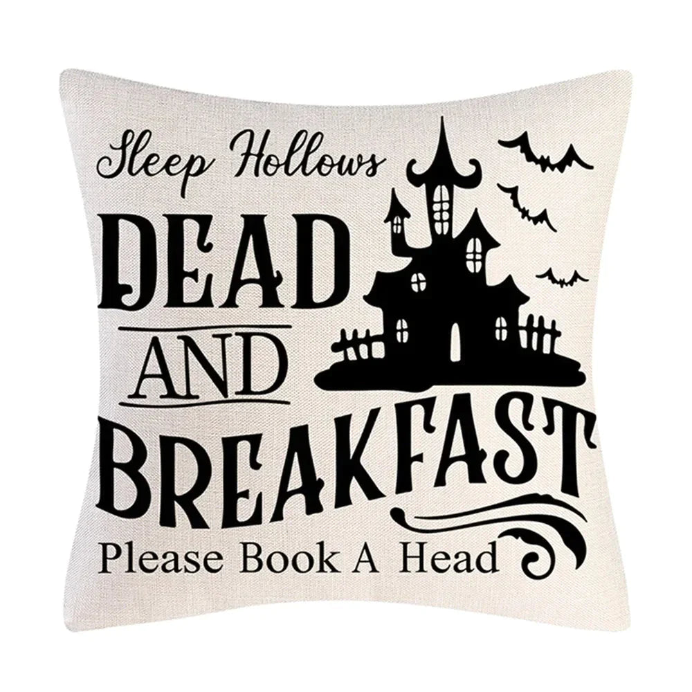 Taie coussin en lin décoration canapé Halloween