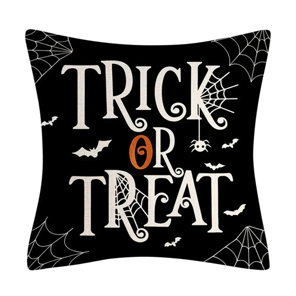 Taie coussin en lin décoration canapé Halloween