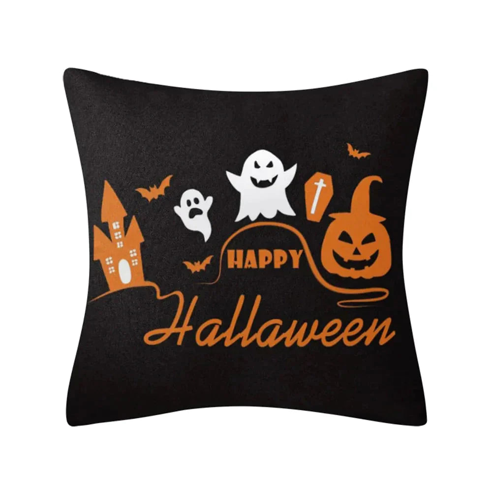 Taie coussin en lin décoration canapé Halloween