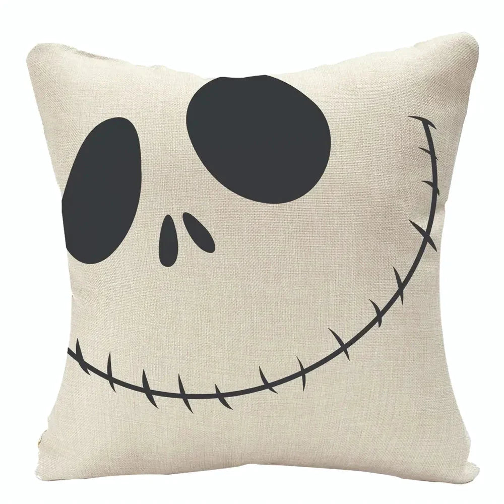 Taie coussin en lin décoration canapé Halloween