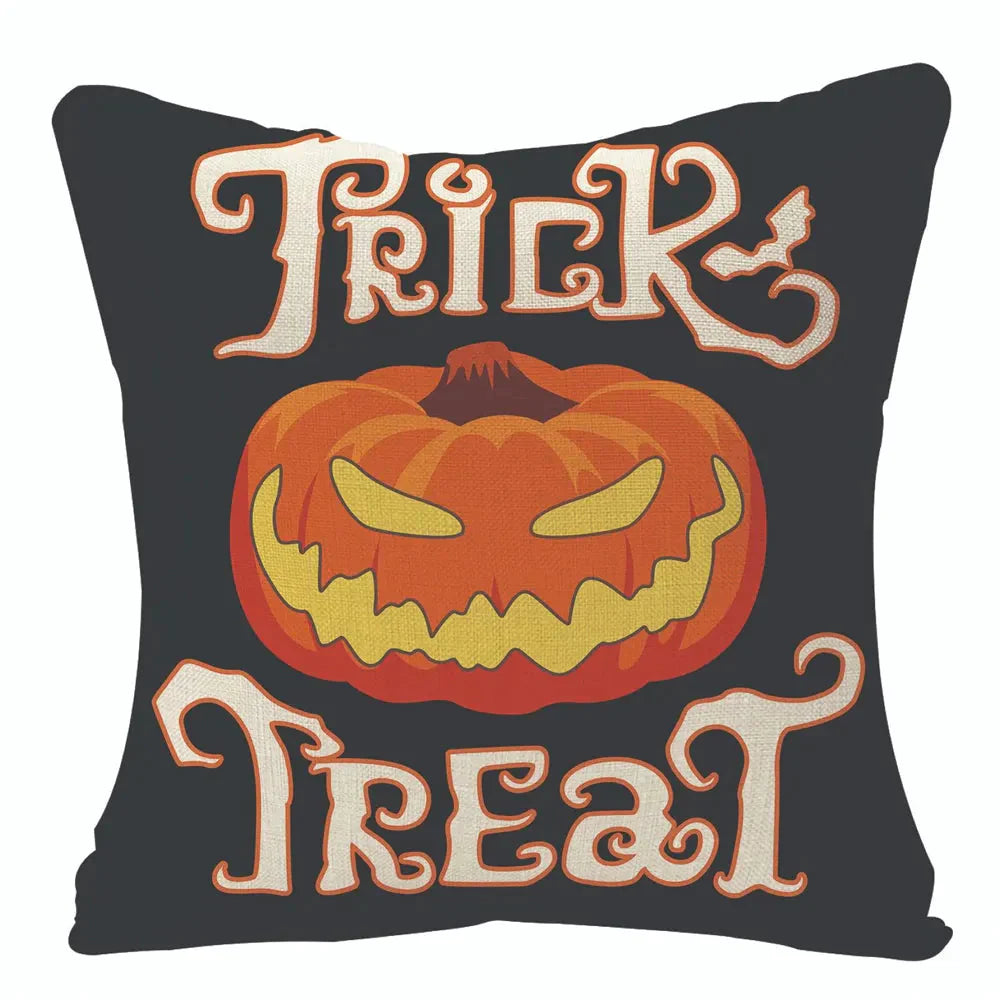 Taie coussin en lin décoration canapé Halloween