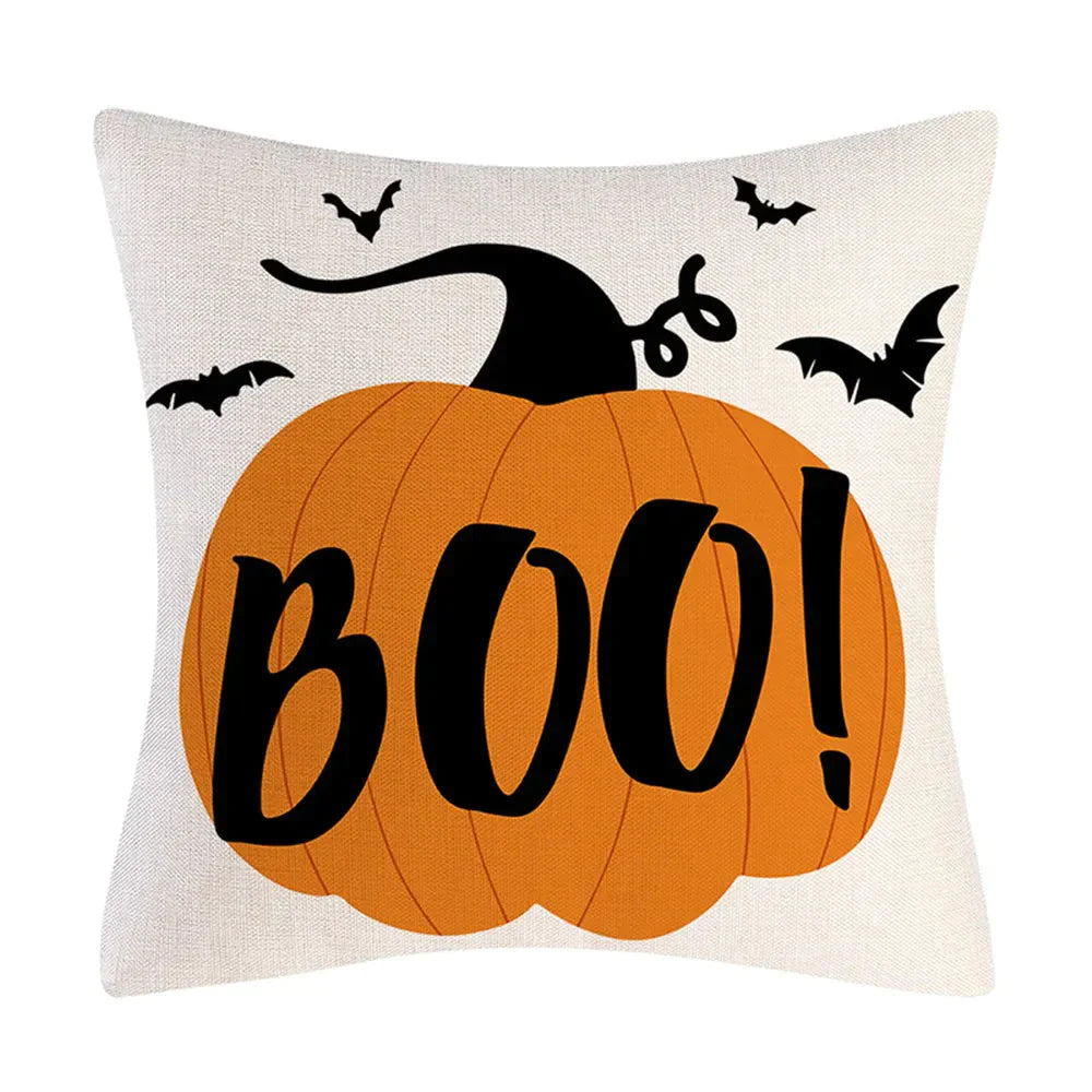 Taie coussin en lin décoration canapé Halloween