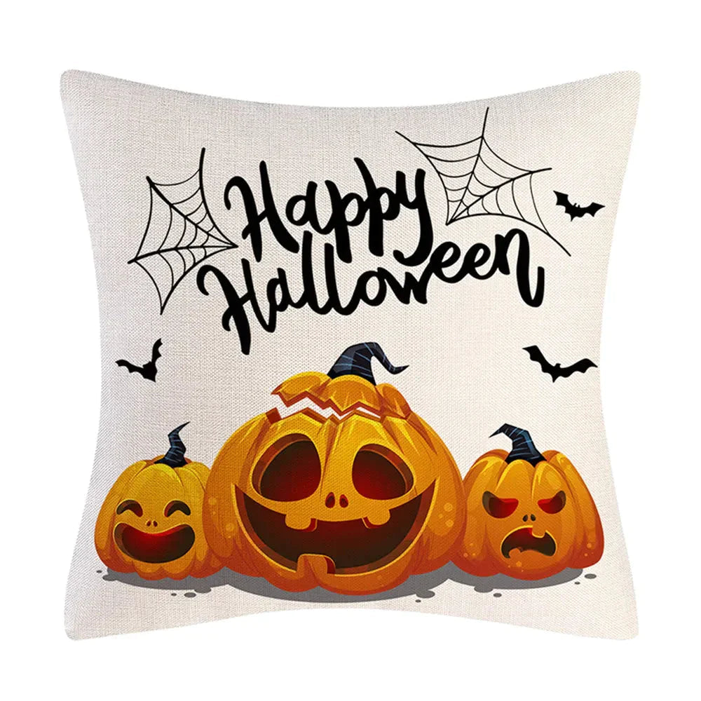Taie coussin en lin décoration canapé Halloween