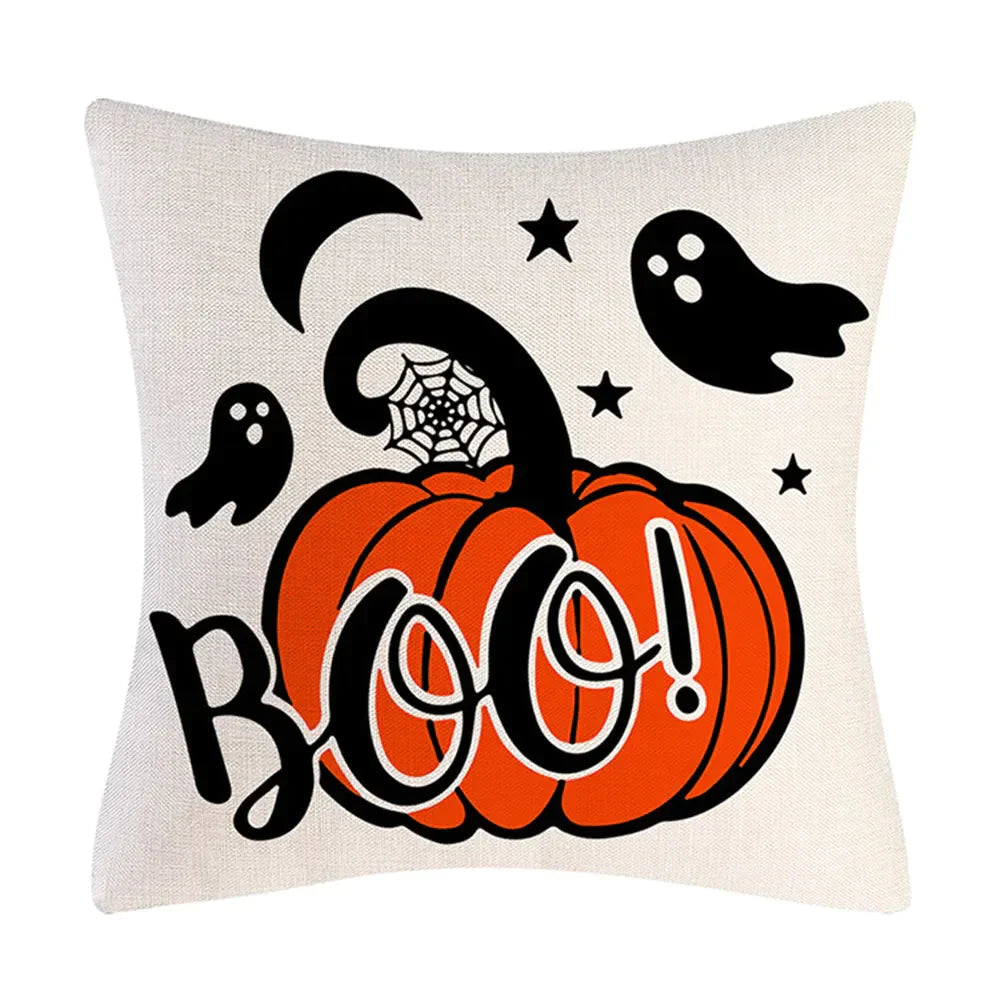 Taie coussin en lin décoration canapé Halloween