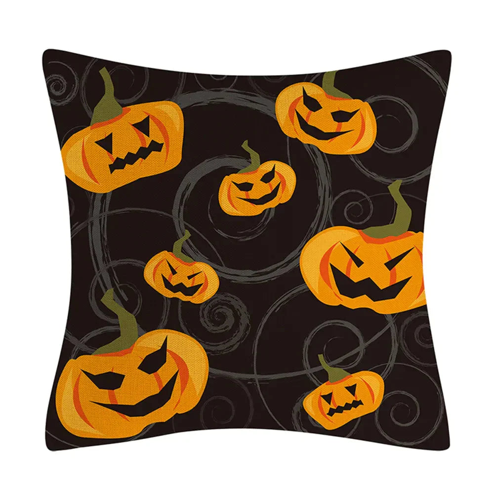 Taie coussin en lin décoration canapé Halloween