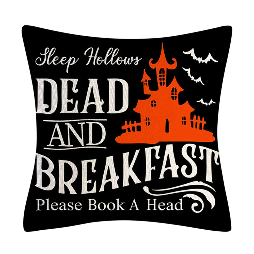 Taie coussin en lin décoration canapé Halloween