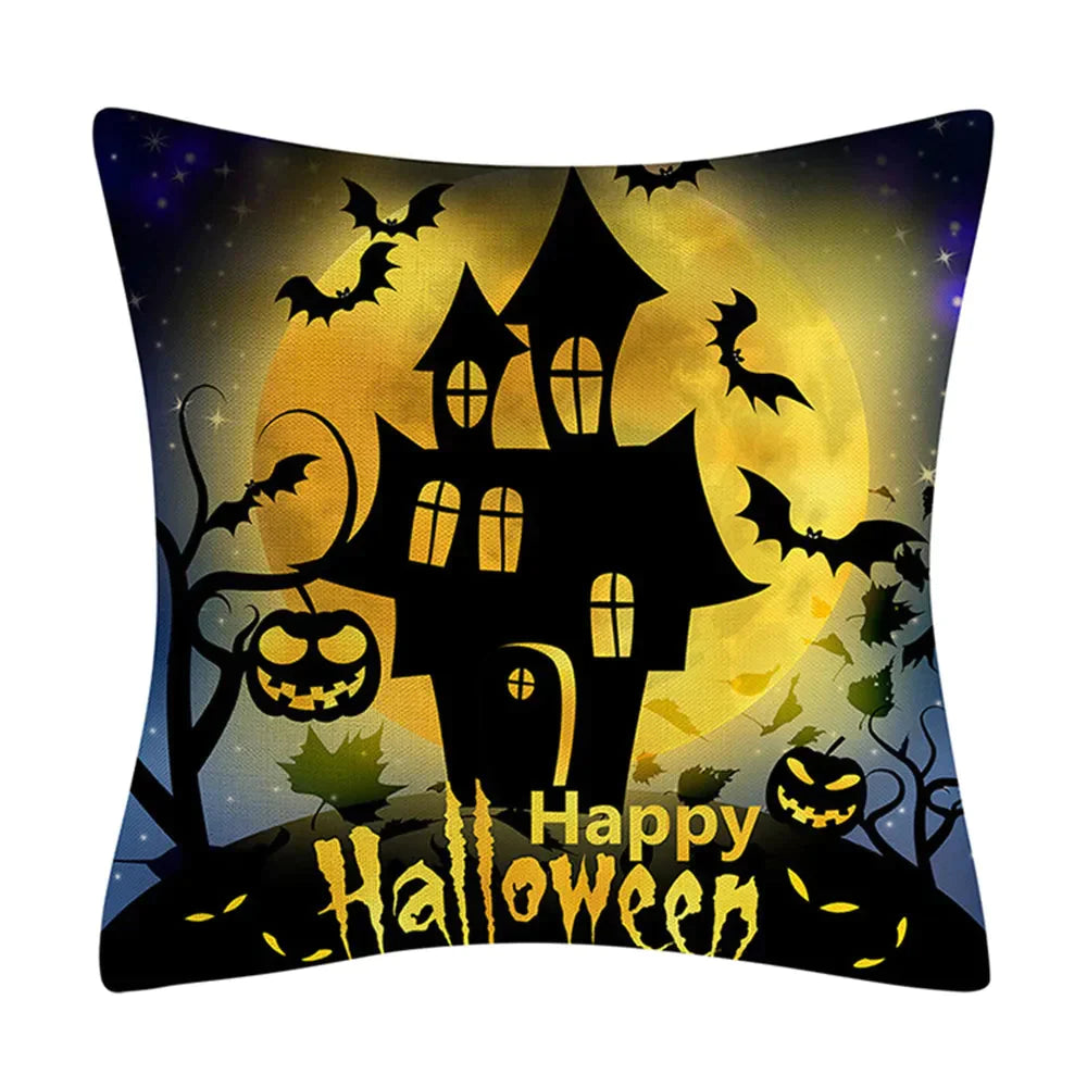 Taie coussin en lin décoration canapé Halloween