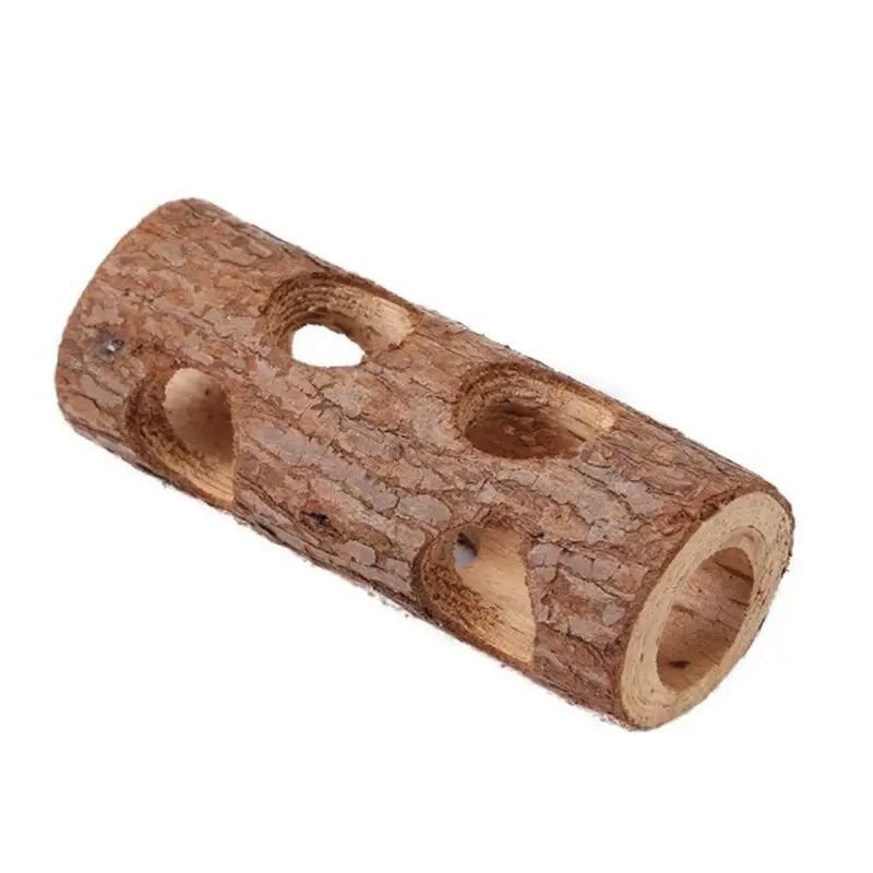Tunnel en bois naturel pour hamster