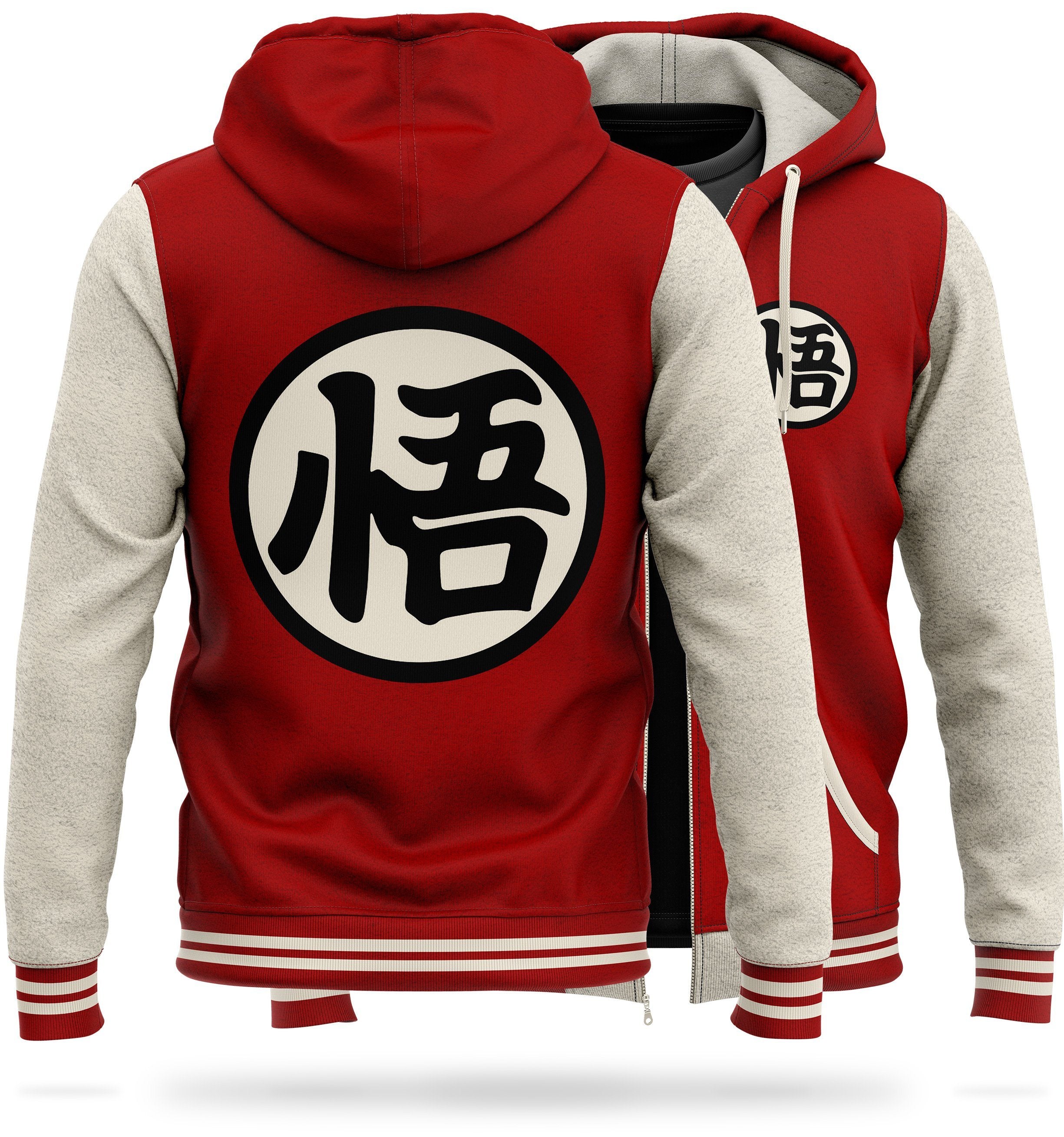 Veste DBZ Molletonnée Kanji "Go" (Rouge)
