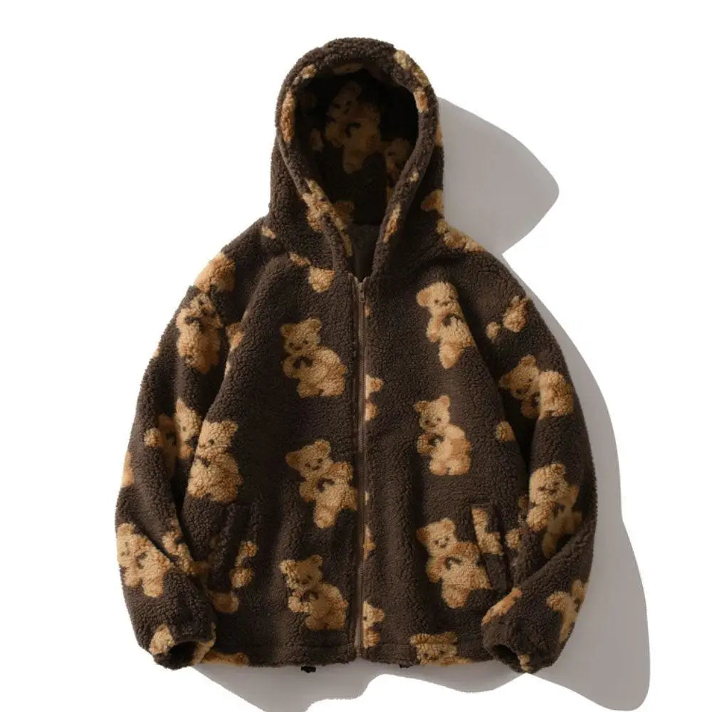Vestes capuche Peluche Polaire