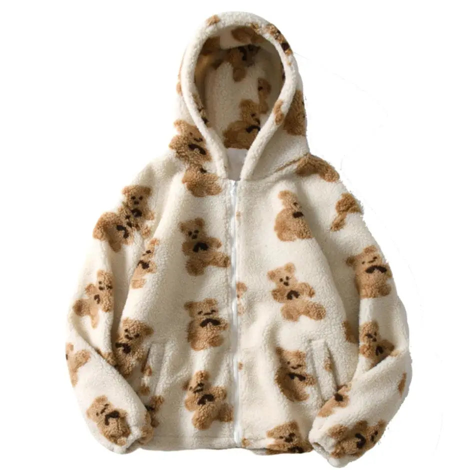 Vestes capuche Peluche Polaire